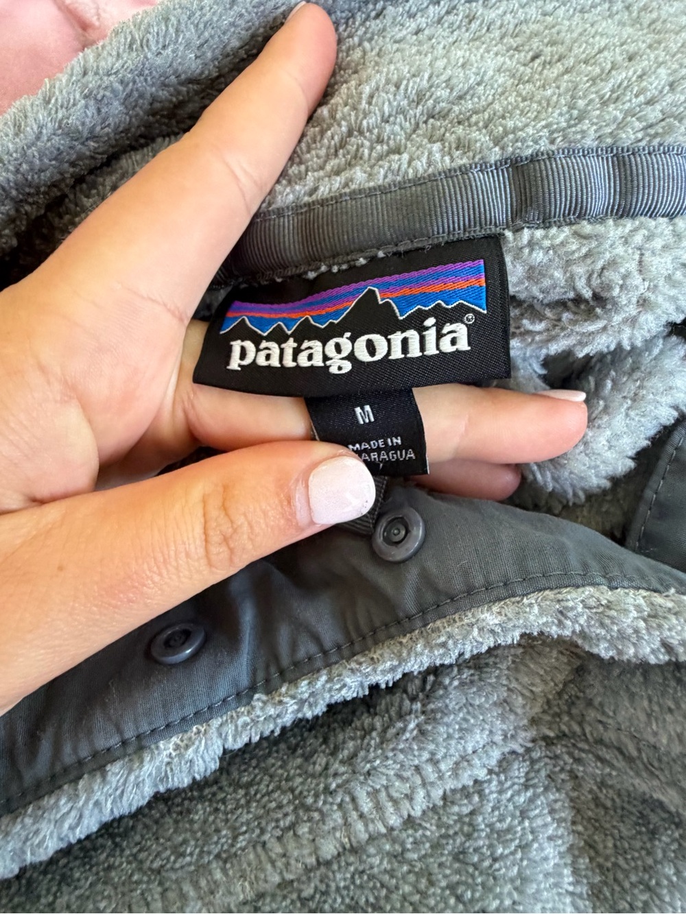 Patagonia Gray Sherpa Jacket with Logo